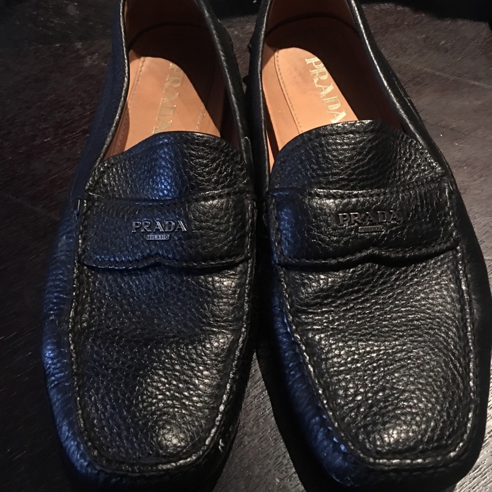 Prada driving shoe men’s size 7 1/2 black leather